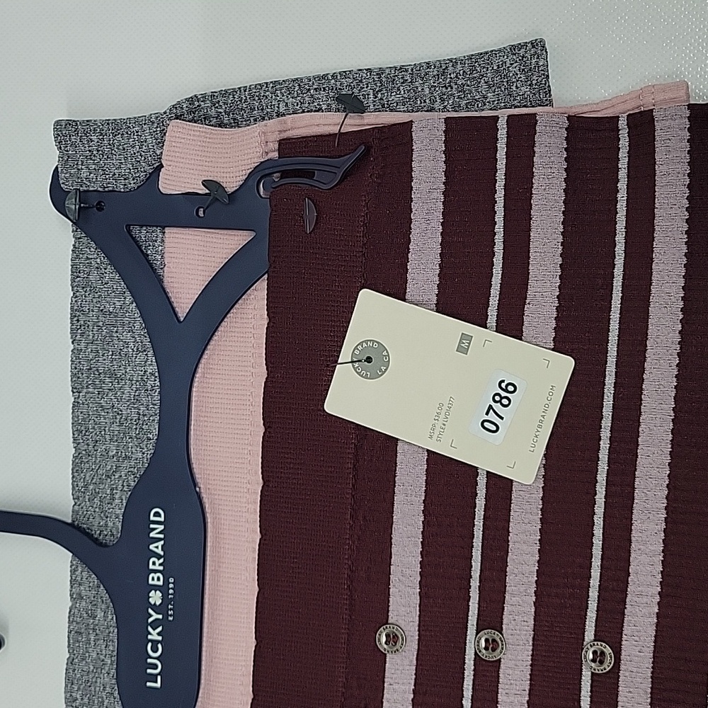 Lucky Brand Girlshorts Striped - Pink and Gray - Picture 2 of 6